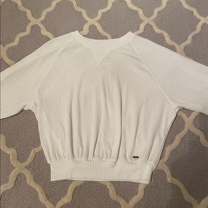 Hollister white cropped long sleeve